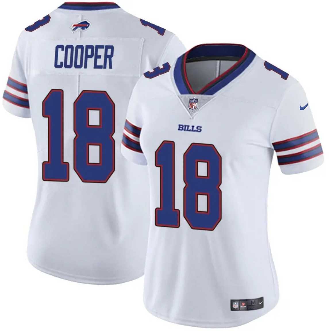 Womens Buffalo Bills #18 Amari Cooper White Vapor Stitched Jersey Dzhi